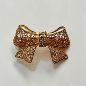 リボンバレッタ 金 クリップパリス