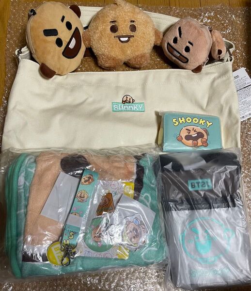 BT21 SHOOKY シュガ 2020 ハッピーバック 付属類 ぬいぐるみ ブランケット ショルダーバック コインキーケース 他