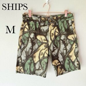 【良柄】SHIPS JET BLUE ショートパンツ ボタニカル柄 Mサイズ