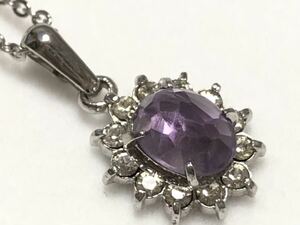  lavender amethyst zirconia 3.0g design pendant necklace 