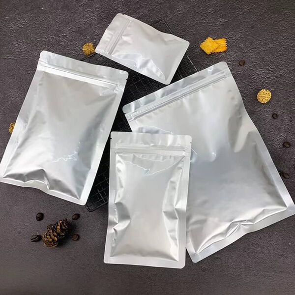 50枚入 アルミ 袋 ジッパー 保存 袋 ジップ付き 真空パック アルミ袋 食品 防臭 ジッパーバッグ 50枚入り
