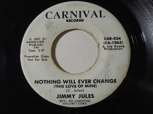 Jimmy Jules・Nothing Will Ever Chang / Don’t Let Yourself Go　US 7”　Promo.White Label 