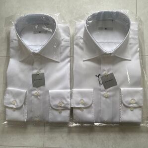 SUIT SELECT 綿100%長袖白シャツ Mサイズ 形態安定