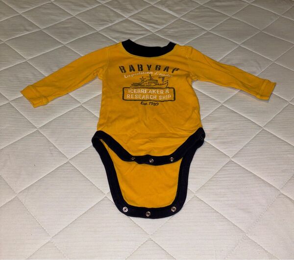 70cm BABY GAP 長袖ボディスーツ イエロー