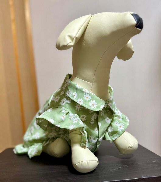 Mサイズ 犬服 ドッグウェア フリルシャツ 花柄