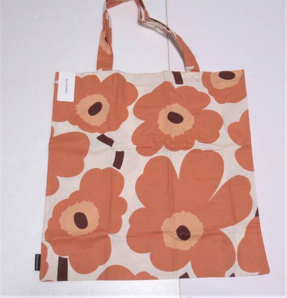★marimekko マリメッコ ウニッコ エコバッグ トートバッグ アプリコット×ホワイト