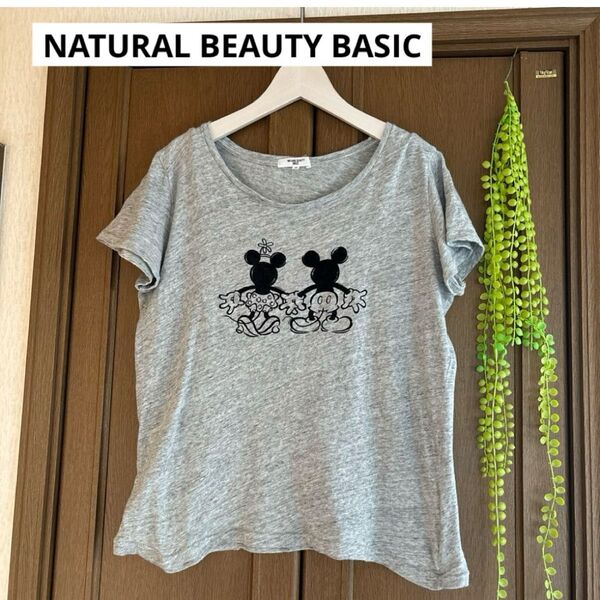 ナチュラルビューティーベーシック 半袖Tシャツ Tシャツ カットソー 半袖 春夏 トップス レディース ミッキーマウスミニー