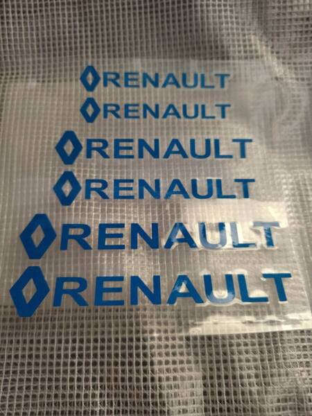 【ゆうパケット送料込】RENAULT(ルノー) ステッカー ブルー 大中小6枚セット ② 【文字だけ転写】