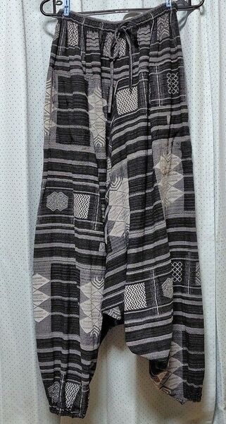 【新品】ワイドレッグパンツ/サルエルパンツ メンズ/ボーイズ用 フリーサイズ 試着程度(1度洗濯しています) ※お値引き歓迎
