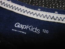 ♪1513　120㎝　GAPKIDS ワンピースTシャツ地　紺ドット_画像2
