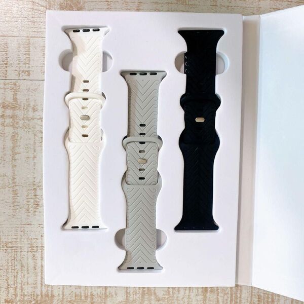 アップルウォッチ シリコン バンド エンボス加工 デザイン ベルト apple watch スポーツバンド 取替 ベルト