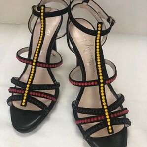 23cmGINZAかねまつ本革ゴージャスヒールサンダル パンプス舞台パーティー