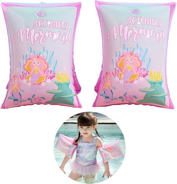 2個セット アームリング 子供 浮き輪 腕 アームヘルパー 浮き輪 ピンク マーメイド 人魚 かわいい 女の子 プール 海