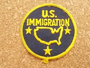 80s アメリカ合衆国イミグレーション入国管理局US IMMIGRATIONビンテージ ワッペン/USAパッチ作業着アメカジ カスタム ワークシャツ