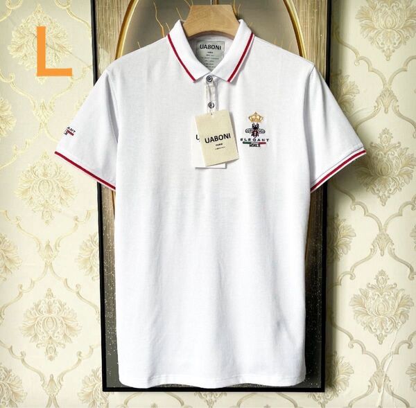 【新品】EU製 ◆UABONIパリ発◆半袖ポロシャツ / サイズL