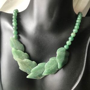 印度翡翠 グリーンアベンチュリン 6mm 葉 デザインなブレスレット