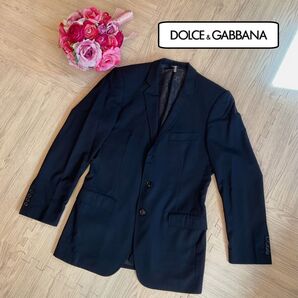 美品 DOLCE&GABBANA ドルガバ 黒ジャケット メンズ テーラードジャケット ビジネス ブレザー