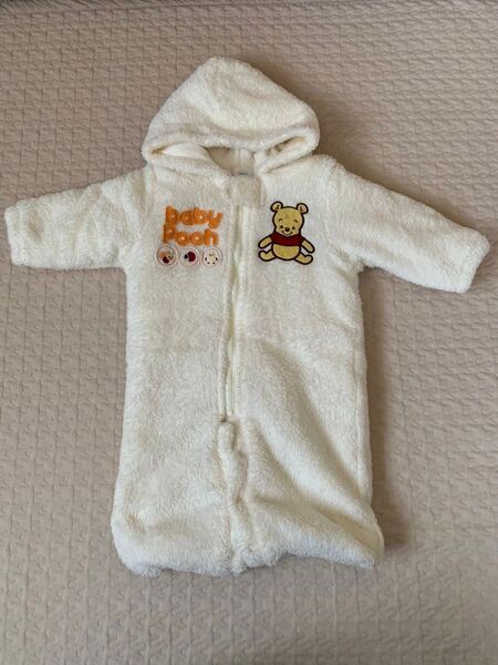 新生児 ディズニー プーさん 防寒 おくるみ 2wayオール カバーオール アウター 50〜70