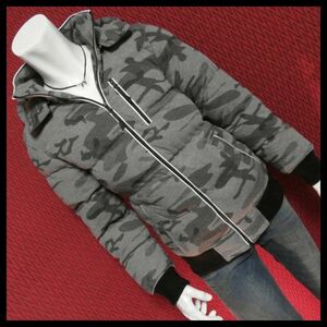 SALE【2WAY迷彩カモフラカット中綿ダウンJKT/GRカモ/M】