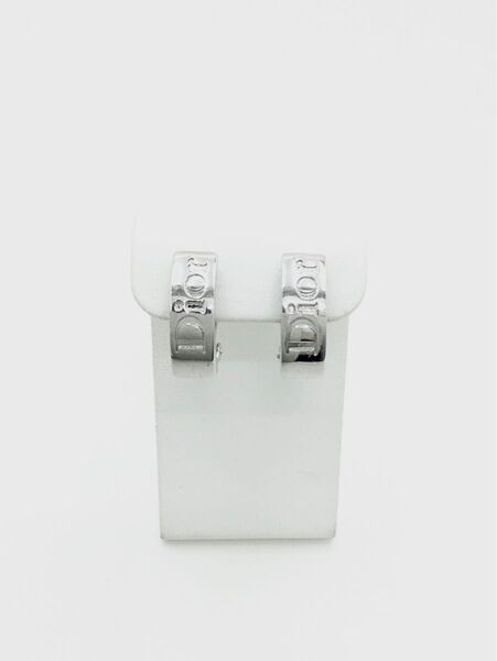 中古美品 クリスチャンディオール Christian Dior ロゴ ミニフープ イヤリング レディース ブランドアクセサリー