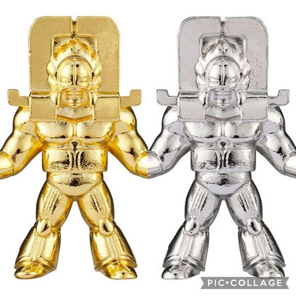 【2種セット】 キン肉マン ダイキャスト キンケシ 8 ザ・マンリキ 金メッキver. 銀メッキver. ゴールド シルバー
