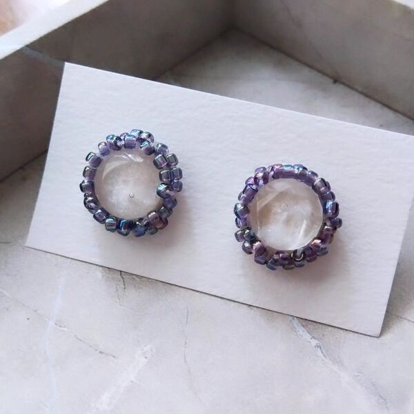 レジン ビーズ ハンドメイドピアス