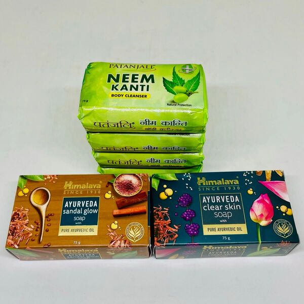 ★新品★Himalayaヒマラヤ★PATANJALIパタンジャリ★石鹸ソープ6個セット★AYURVEDA NEEM KANTI★