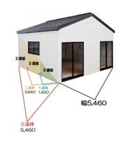 三角屋根プレハブ★三角屋根で断熱効果更にUP プレハブ住宅　全国設置可能 ユニットハウス　住宅　事務所　店舗　美容室　　＜二連棟＞_画像6