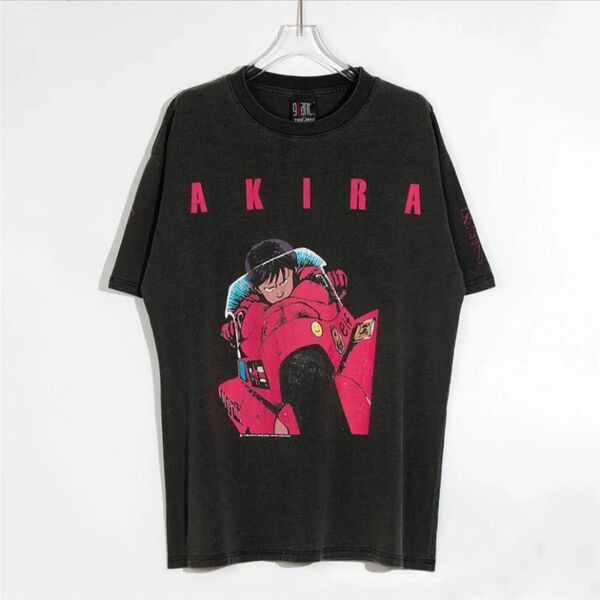 XL AKIRA アキラ 大友克洋 ビンテージ加工 Tシャツ GIANT製 アニメ映画 半袖 ブラック