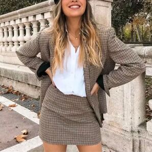 チェック柄セットアップ