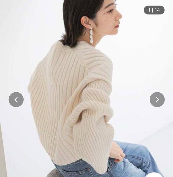 ショート丈ニット リブニット ニットプルオーバー RIBニット