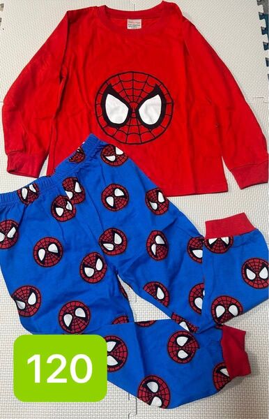 スパイダーマン 120 長袖 パジャマ 上下セット