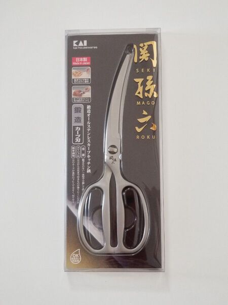 【新品未開封】 貝印 KAI 関孫六 鍛造オールステンレス カーブキッチン鋏 DH3346