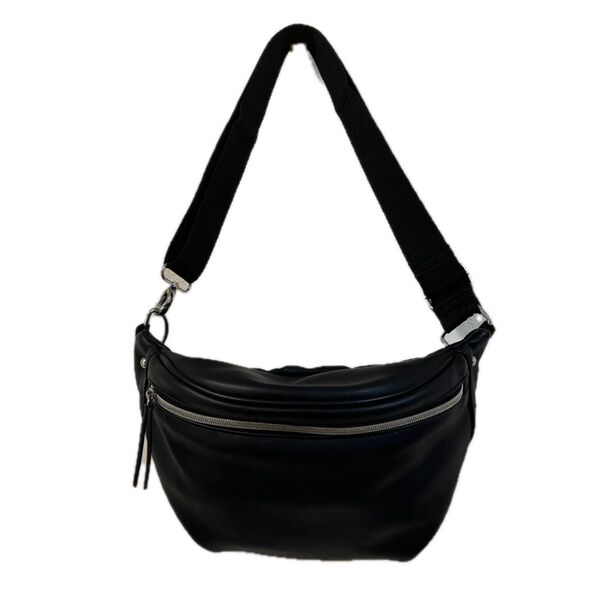 【美品】メンズ レディース ボディバッグ ショルダーバッグ ウエストバッグ BLK