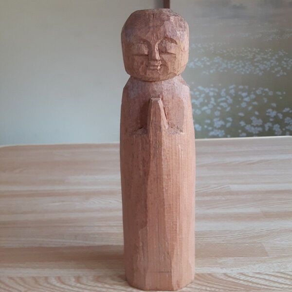 【未使用/保管品】仏像 木彫り 鳥取県仏師 故 山本竜門 先生 作