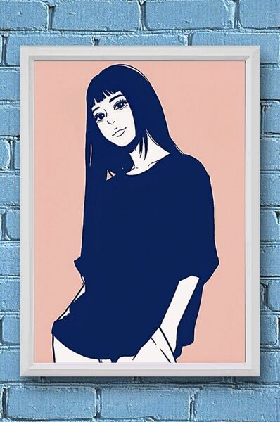 Hime / kyne「adidasスタンスミス」【A4サイズ写真ポスターフレーム付き2点セット】ポスター 額装品 インテリア