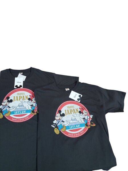 ペア セット お揃い ディズニー Disney Tシャツ ミッキー ミニー かすれプリント ビンテージ風 ヴィンテージ風
