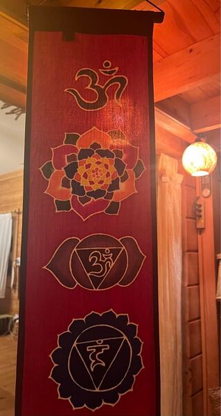 曼荼羅タペストリー*花 梵字 寺院 チベット 壁掛け アジアン チャイハネ マライカ ハンドクラフト