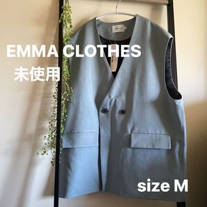 タグ付き未使用 EMMA CLOTHES ジレベストM BIGシルエット 微光沢