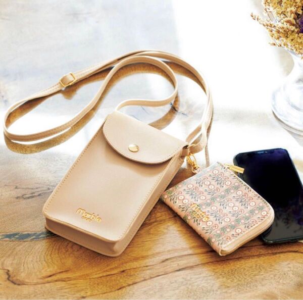 新品未使用 マーブルシュッド 花柄スリム財布&スマホも入るマルチショルダーバッグ 匿名配送