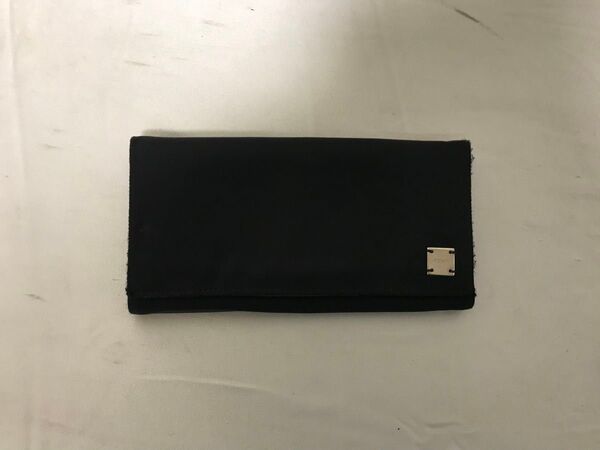 本物フェンディFENDIナイロン本革レザー二つ折り長財布サイフ札入れメンズレディース黒ブラックイタリア製