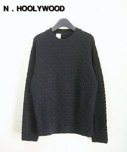 36 ￥29,400【N.HOOLYWOOD KNIT 101-KT02pieces Black ミスターハリウッド オリジナルケーブル編みニット ウーブン ニット ブラック】