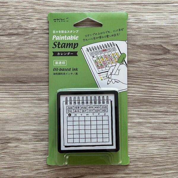 新品未開封!ミドリカンパニーPaintable Stamp カレンダー柄浸透印