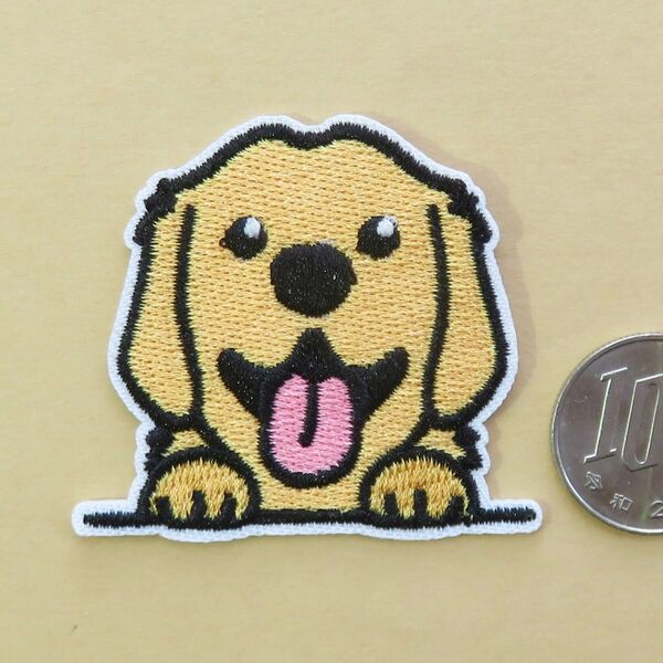 ゴールデンレトリーバー 犬 刺繍 アイロン ワッペン アップリケ an-s64 手芸用品 アレンジ patch 愛犬 ペット