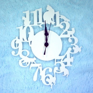  new goods * steel made wall clock *..* white * cat miscellaneous goods 