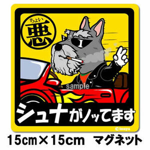 新品★ちょい悪マグネット★シュナウザー★車やスマホに♪★犬雑貨　送料180円可