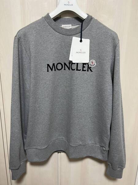 Mサイズ【未使用】MONCLER レタリングロゴ スウェット グレー色 Grey トレーナー 正規品 ◆定価9万円◆