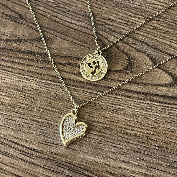 正規品 ズンバ ネックレス Zumba Love Double Layer Necklace Swarovski Crystal