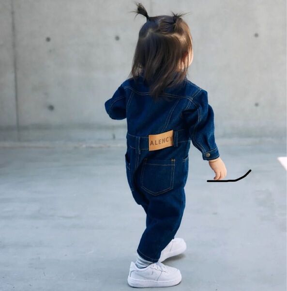 未使用 ALENCY KIDSデニムオールインワン インディゴブルー