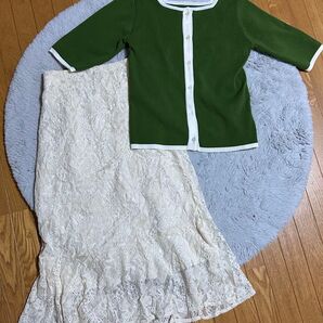 レディース服 5分袖カーディガンL スカートM